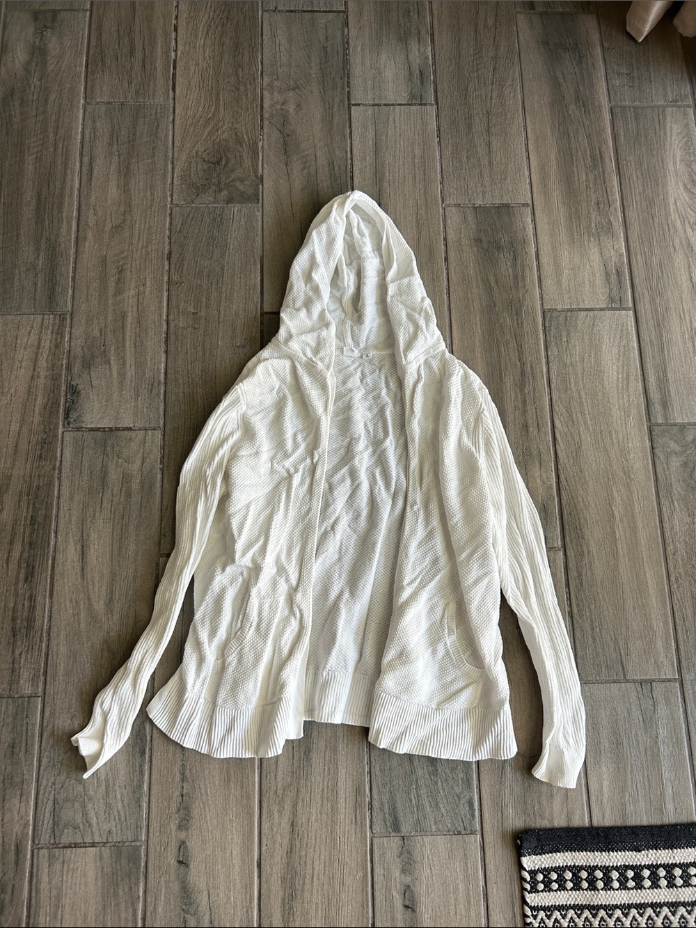 GAP White Hooded Cardigan Sweater